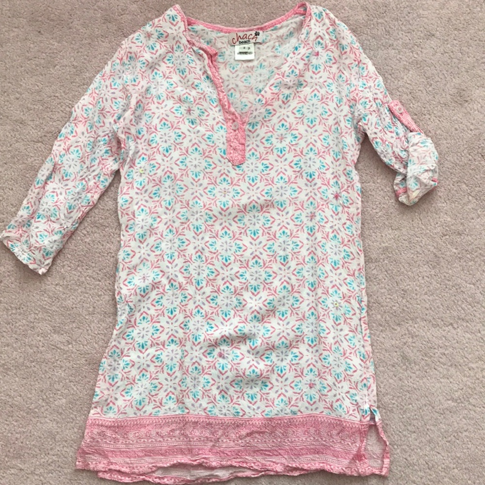 Chach Beach printed tunic, sz 8